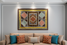 Load image into Gallery viewer, Large Blue Shimmer Textile Wall Art