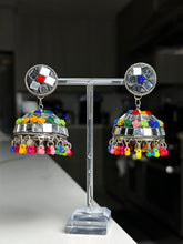 Load image into Gallery viewer, Shisha Mirror Colorful Jhumka Earrings