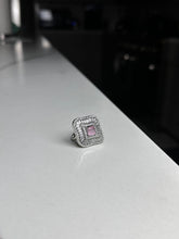 Load image into Gallery viewer, Silver and Lilac Square Abstract Design Ring