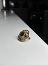 Load image into Gallery viewer, Earth Toned Gems Circle Gold Abstract Ring