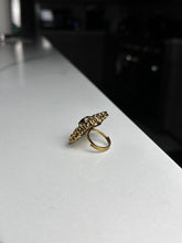 Load image into Gallery viewer, Earth Toned Gems Circle Gold Abstract Ring