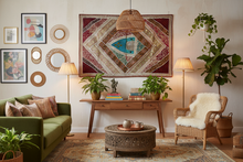 Load image into Gallery viewer, Large Maroon Shimmer Textile Wall Art