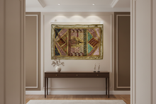 Load image into Gallery viewer, Large Olive Shimmer Textile Wall Art