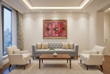 Load image into Gallery viewer, Large Pink Shimmer Textile Wall Art