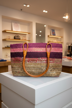 Load image into Gallery viewer, Ember Weave Wooden Handle Tote