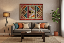 Load image into Gallery viewer, Large Red Shimmer Textile Wall Art