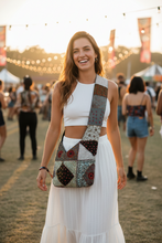 Load image into Gallery viewer, Black Patchwork Crossbody Bag