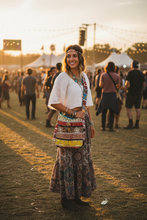 Load image into Gallery viewer, Blue Colorful Sari Crossbody Bag