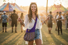 Load image into Gallery viewer, Purple Unique Textile Crossbody Bag