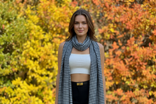 Load image into Gallery viewer, Gray Checkered Scarf