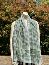 Load image into Gallery viewer, Green Gingham Cotton Scarf