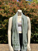 Load image into Gallery viewer, Green Gingham Cotton Scarf