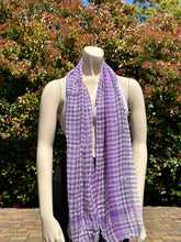 Load image into Gallery viewer, Purple Gingham Cotton Scarf