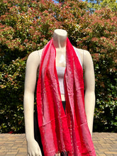 Load image into Gallery viewer, Red Glitter Cotton Scarf