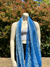 Load image into Gallery viewer, Blue Plaid Glitter Cotton Scarf