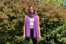 Load image into Gallery viewer, Purple Glitter Cotton Scarf