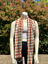 Load image into Gallery viewer, Orange and Green Plaid Cotton Scarf