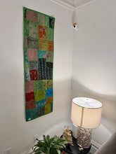 Load image into Gallery viewer, Medium Green Patchwork Textile Wall Art
