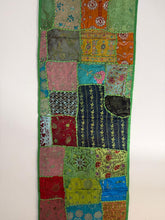 Load image into Gallery viewer, Medium Green Patchwork Textile Wall Art