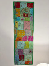Load image into Gallery viewer, Medium Green Patchwork Textile Wall Art