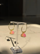 Load image into Gallery viewer, Pink Lemonade Lightweight Jhumki Hoop Earrings