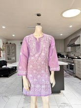 Load image into Gallery viewer, Pastel Purple w/Full White Embroidery Cotton Kurta