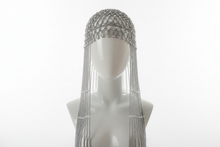 Load image into Gallery viewer, Silver Full-Length Beaded Fringe Headpiece