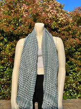 Load image into Gallery viewer, Blue Gray Gingham Glitter Cotton Scarf