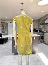 Load image into Gallery viewer, Half Sleeve Mustard Green w/Full White Embroidery Cotton Kurta