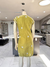 Load image into Gallery viewer, Half Sleeve Mustard Green w/Full White Embroidery Cotton Kurta