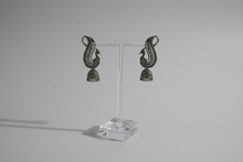 Load image into Gallery viewer, Silver Peacock Jhumki Earrings