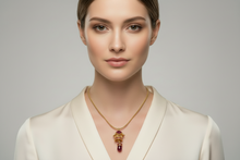 Load image into Gallery viewer, Red/Green Kashmiri Dehjoor Set (Necklace & Matching Earrings)