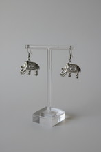 Load image into Gallery viewer, Lightweight Mini Silver Elephant Earrings