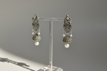 Load image into Gallery viewer, Lightweight Peacock w/Faux Pearl Earrings