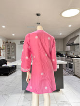 Load image into Gallery viewer, Coral w/Full White Embroidery Cotton Kurta