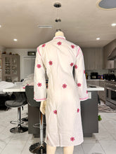 Load image into Gallery viewer, White Cotton Kurta with Pink Garden Embroidery