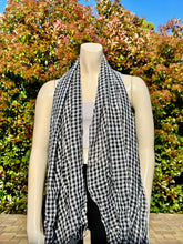 Load image into Gallery viewer, White and Black Checkered Cotton Scarf