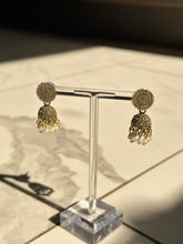 Load image into Gallery viewer, Gold w/Faux Pearl Lightweight Mini Jhumki Earrings