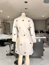 Load image into Gallery viewer, White Cotton Kurta with Yellow Floral Embroidery