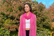 Load image into Gallery viewer, Hot Pink Glitter Cotton Scarf