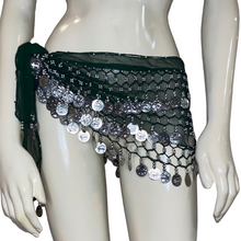 Load image into Gallery viewer, Coin Belly Dance Hip Scarf – Adjustable Party Dance Belt (or Top)