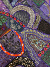 Load image into Gallery viewer, Medium Purple Patchwork Textile Wall Art
