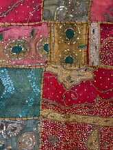 Load image into Gallery viewer, Large Tan Patchwork Textile Wall Art