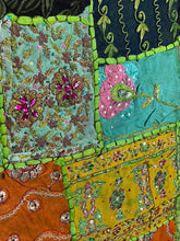 Load image into Gallery viewer, Medium Green Patchwork Textile Wall Art
