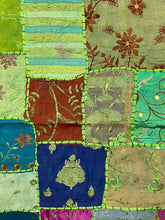 Load image into Gallery viewer, Medium Green Patchwork Textile Wall Art