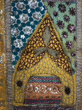 Load image into Gallery viewer, Medium Yellow Shimmer Textile Wall Art