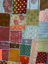 Load image into Gallery viewer, Large Blue Patchwork Textile Wall Art