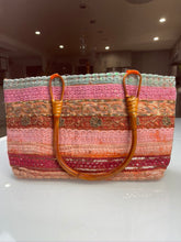 Load image into Gallery viewer, Sunset Stripe Wooden Handle Tote