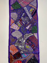 Load image into Gallery viewer, Medium Purple Patchwork Textile Wall Art