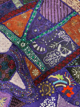 Load image into Gallery viewer, Medium Purple Patchwork Textile Wall Art